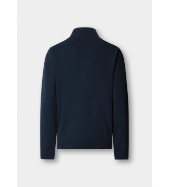 Hackett London Sweatshirt entièrement zippé avec logo bleu marine