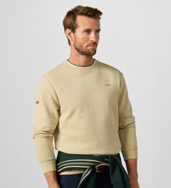 Hackett London Beige crew neck sweatshirt with logo