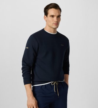 Hackett London Navy logo crew neck sweatshirt