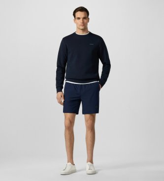 Hackett London Navy logo crew neck sweatshirt