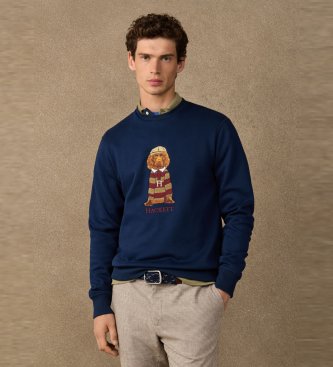 Hackett London Marine blue crew neck Harry sweatshirt