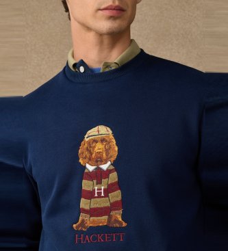 Hackett London Marine blue crew neck Harry sweatshirt