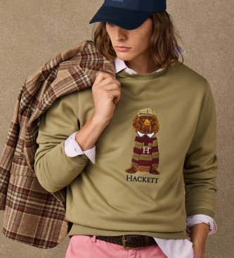Hackett London Green Harry crew neck sweatshirt