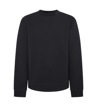 Hackett London Basic Sweatshirt mit Prgung schwarz