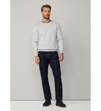 Hackett London Graues Sweatshirt mit klassischer Passform