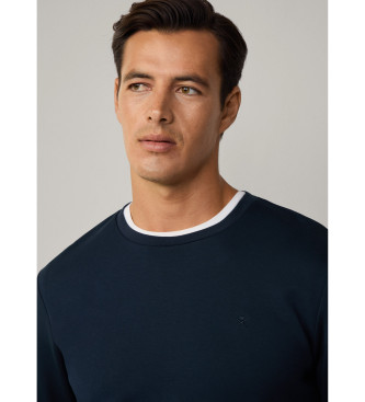 Hackett London Sweat  coupe classique en bleu marine