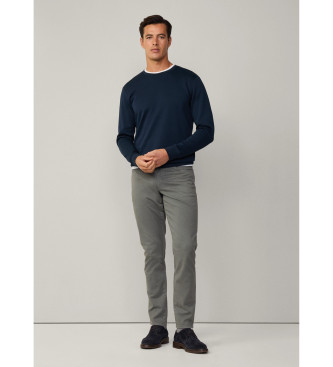 Hackett London Sweat  coupe classique en bleu marine