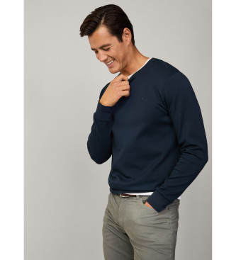 Hackett London Sweat  coupe classique en bleu marine