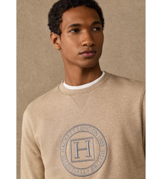 Hackett London Felpa H Crew beige