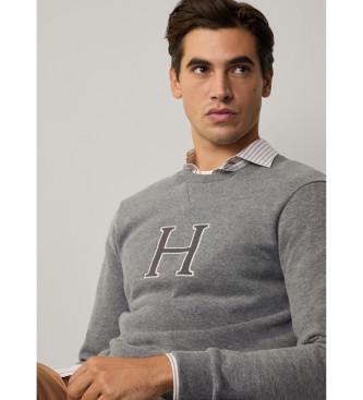 Hackett London Felpa Heritage H grigia