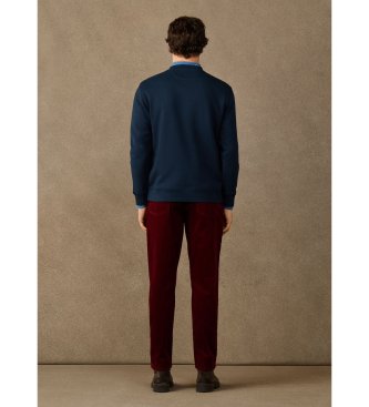 Hackett London Sudadera algodón cuello redondo con logo marino