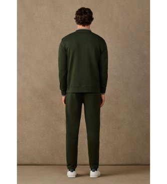 Hackett London Sudadera algodón cuello redondo con logo verde