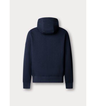 Hackett London felpa con cappuccio e zip integrale con logo luxe blu navy