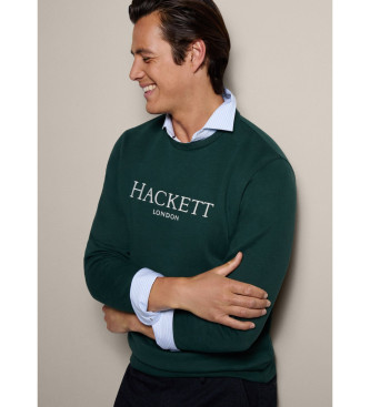 Hackett London Felpa tinta unita verde