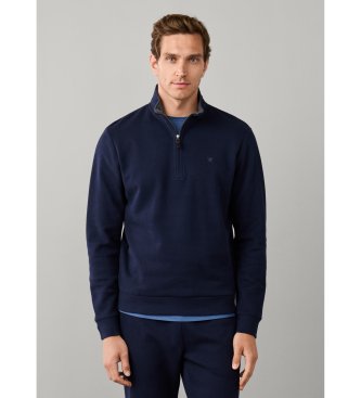 Hackett London Sweatshirt med kort lynlås marineblå