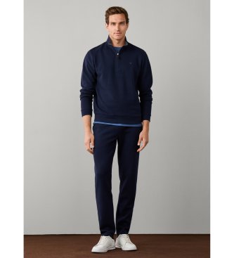 Hackett London Sweatshirt med kort lynlås marineblå