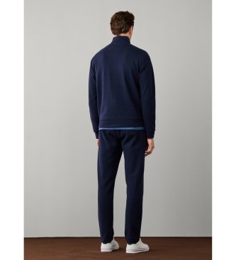 Hackett London Sweatshirt med kort lynlås marineblå