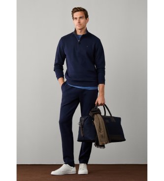 Hackett London Sweatshirt med kort lynlås marineblå