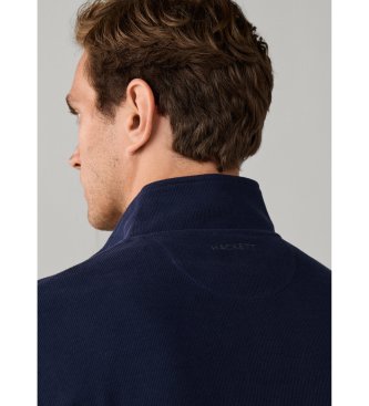 Hackett London Sweatshirt med kort lynlås marineblå