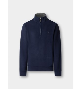 Hackett London Sweatshirt med kort lynlås marineblå