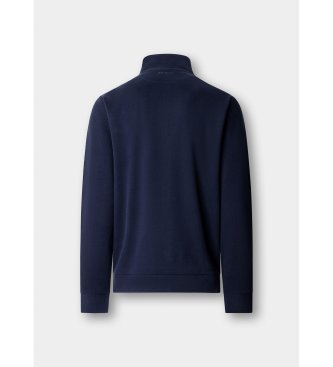 Hackett London Sweatshirt med kort lynlås marineblå