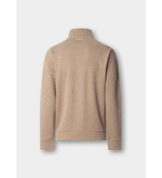 Hackett London Sweatshirt med kort lynlås i beige
