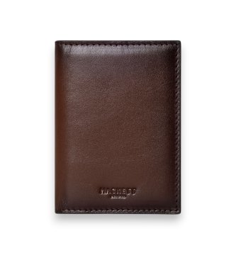 Hackett London Portefeuille en cuir avec logo en relief marron