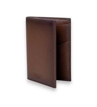 Hackett London Portefeuille en cuir avec logo en relief marron