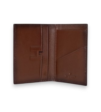 Hackett London Portefeuille en cuir avec logo en relief marron