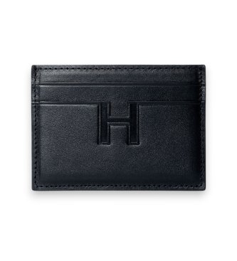 Hackett London Porte-cartes en cuir noir