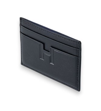 Hackett London Porte-cartes en cuir noir