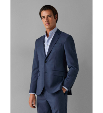 Hackett London Traje de lana con cuadros azul