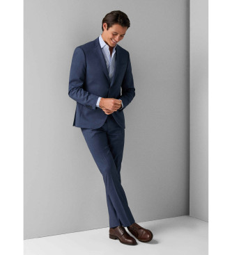 Hackett London Wollen pak met blauwe ruiten