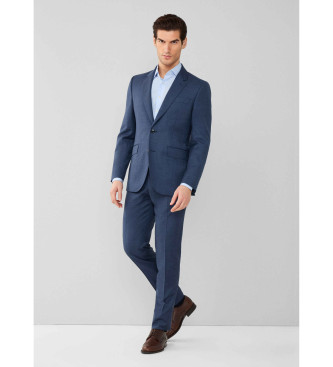 Hackett London Sharkskin wollen pak blauw