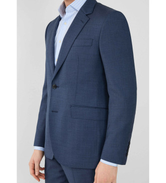 Hackett London Traje de lana Sharkskin azul