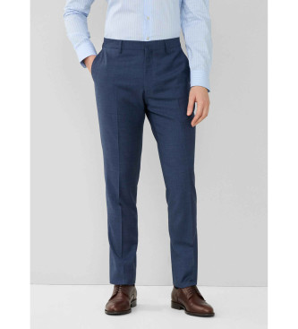 Hackett London Sharkskin wollen pak blauw