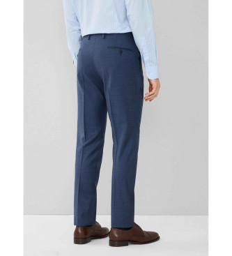 Hackett London Costume en laine Sharkskin bleu