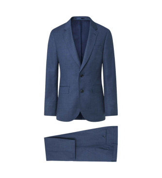 Hackett London Abito in lana blu con pelle di squalo