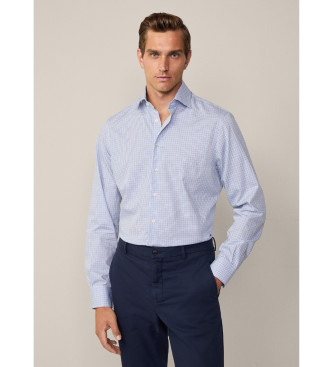 Hackett London Zweifarbiges Hemd blau