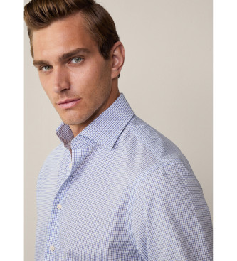 Hackett London Zweifarbiges Hemd blau