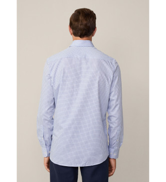 Hackett London Zweifarbiges Hemd blau