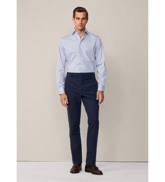 Hackett London Zweifarbiges Hemd blau