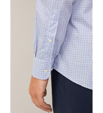 Hackett London Zweifarbiges Hemd blau