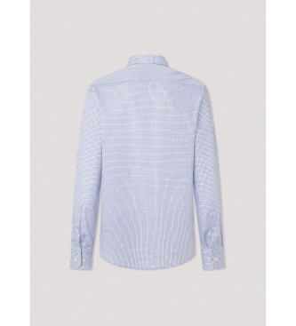 Hackett London Zweifarbiges Hemd blau