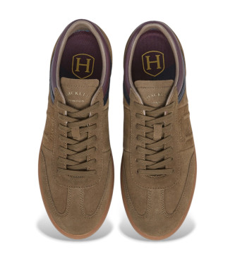 Hackett London Leder Turnschuhe Beck Ivy braun