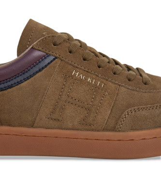 Hackett London Leder Turnschuhe Beck Ivy braun