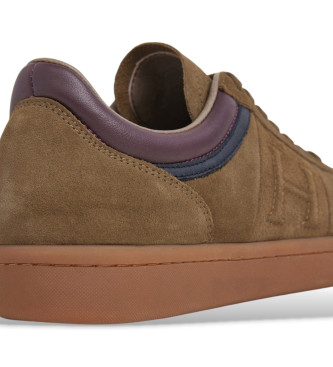 Hackett London Leder Turnschuhe Beck Ivy braun