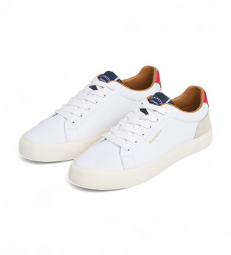Hackett London Blake Dean usnjene superge bele barve