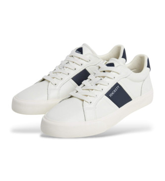 Hackett London Zapatillas de piel Blake Mix blanco, azul