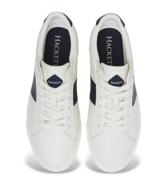 Hackett London Zapatillas de piel Blake Mix blanco, azul